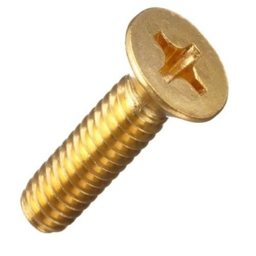 8 x 3/4 Brass Machine Screw Flat Countersunk Head Phillips