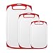 Cutting Boards for Kitchen, Plastic Chopping Board Set of 3 with Non-Slip Feet and Deep Drip Juice Groove, Easy Grip Handle, BPA Free, Non-porous, Dishwasher Safe
