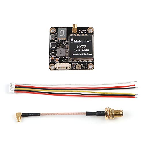 Makerfire 5.8GHZ 40CH FPV Video Transmitter VX30 NTSC/PAL 25/200/600/800mW Switchable with MMCX for Racing Drone Quadcopter