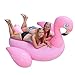 Giant Inflatable Pink Flamingo Pool Float - Includes Pump - Jumbo Pool Toy Floatie Raft with Built In Cup Holders