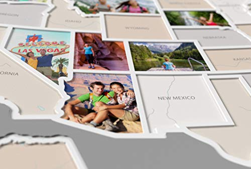 Thunder Bunny Labs 50 States USA Photo Map - Frame Optional - Made in America (Printed Map, Black Frame)