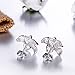 16mm 925 Silver Plumeria Flower Stud Earrings CZ Hawaiian Jewelry for Girls