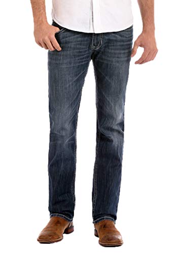 Men’s Relaxed Fit Reflex Pistol Straight Leg Mid Wash Western Jeans www.denim.fit 2