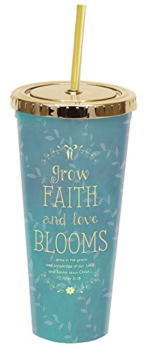 Divinity boutique 24921 gold lid straw cup blue grow fa…