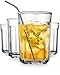 Durable Set of 4 Clear Working Glasses, 21-ounce Ice Tea Drinking Glasses, 4 Stainless Steel Straws Included in Glassware Set