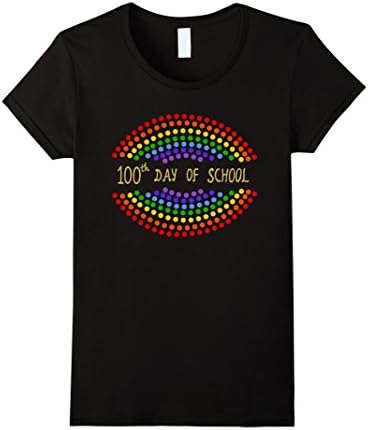 Womens 100th Day of School T-Shirt for Teachers and Kids XL Black
