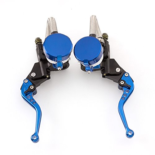 Rzmmotor Universal Motorcycle 7/8" 22mm CNC Brake Clutch Master Cylinder Hydraulic Lever Reservoir Set for Ducati STREETFIGHTER 848 12-15, DIAVEL 11-15,Suzuki TL1000R 98-03,Yamaha XJR1300 99-03