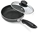 Bene Casa - Black Nonstick Aluminum Frying Pan with Glass Lid (6