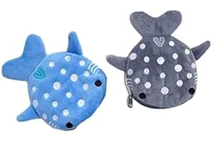 GALEPROMOT 2Pcs Cute Whale Shark Coin Purse, Shark Wallet Novelty Purse Aesthetic Kawaii Accessories With Zipper Funny Small Plush Girls Wallet Women's Coin Purses and Pouches, Men's Fashion (blue and grey)