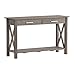 SIMPLIHOME Kitchener Console Table - 47 Inch Wide Solid Wood Sofa Table in Distressed Grey, Contemporary Storage Table for Entryway or Living Room with 2 Drawers, Bottom Shelf, and X-Design Sides
