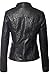 BodiLove Women's Faux Leather Biker Jacket with Stitching Detail