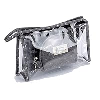 KIKISUM Cosmetic Bag 3 Piece Set Portable Transparent Travel Makeup Bag Multifuncition Pencil Holder (Grey)