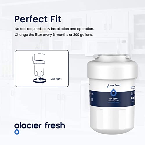 GLACIER FRESH MWF Water Filters for GE Refrigerators, NSF 42