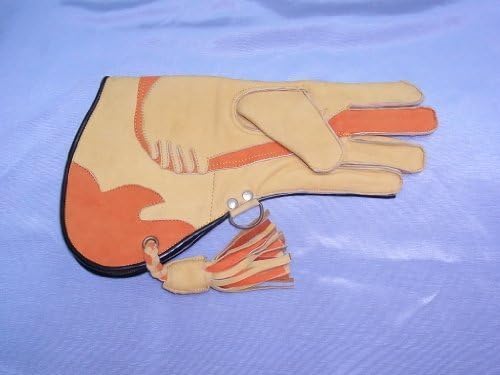 Triple Skinned Falconry glove (Premier range) LARGE size (MUSTARD AND ORANGE)