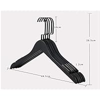 Xyijia Hanger Non Slip Black Wood Clothes Hanger for Suit Coat Shirt Black Wooden Pants Skirt Hanger with Clips (12 Pcs/Lot)