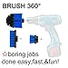 YIJINSHENG 3 Piece Medium and Stiff Brush with Drill Attachment Scrubbing Brushes for Cleaning Car Tires,Carpet, Kitchens,Bathrooms, Showers, Tubs, Boats Power Scrubber Kit (Blue)