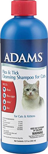 Farnam Products CFA100508693 Adams Flea and Tick Cat Shampoo with Precor, 12-Ounce