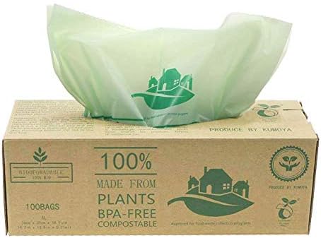 Kumoya Bin Liners 50 Bags 30L Compostable Biobag Kitchen Caddy Liners 6L 10L 30L Food Waste Bin Liners (30L)