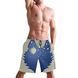 Men's Summer Cool Swim Trunks Quick Dry Abstract