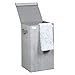 InterDesign Aldo Folding Laundry Clothes Hamper with Handles and Lid - Gray