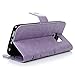 Galaxy S6 Edge Case,Galaxy S6 Edge Wallet Case,LW-Shop for Samxung Galaxy S6 Edge PU Leather Case [Built-in Credit Card Slots] Magnetic Design Flip Folio Cover with Flower Butterfly Pattern(Purple)