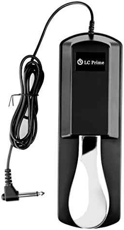 LC Prime MG068 Fzone Sp-1 Metal Sustain Pedal Electronic Keyboards Digital Piano, ABS Black Rubber Stainless Steel, Black