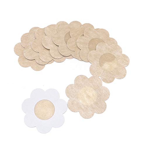 Nipple Covers,Sexy Breast Flower Shaped Pasties Women Disposable Flower Shaped Petal Tops Nippleless Cover Disposable - 50 Pairs (100 Pads) (Round)
