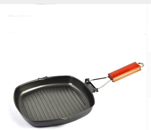 Everyway Griddle Non-Stick Heavy Gauge Heat Induction Steel Cooking Frying Pan Folding Handle and bonus Tongs (pan=11")