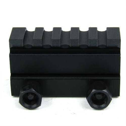 TacFire 1.1" Inch Extra High Profile 2.36" Inch Long 5 Slots 223/5.56 Flat Top Compact Riser Weaver Picatinny Rail For Red Dot Sight