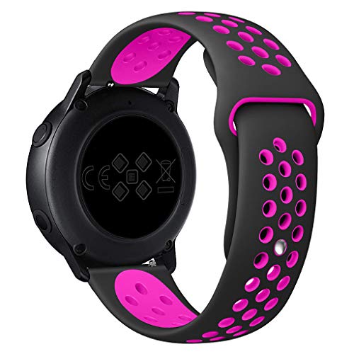 Exteren for Samsung Galaxy Watch Band, Sports Soft Silicone Replacement Band Wrist Strap for Samsung Galaxy Watch active (Hot Pink)