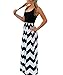 Yidarton Womens Wave Striped Summer Beach Dress Party Long Maxi Dresses Black Medium