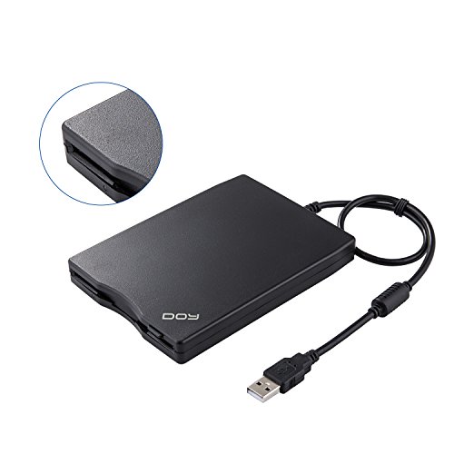 DOY Floppy Disk Drive - 3.5 inch USB External Floppy Drive Portable 1.44 MB FDD for PC Windows 8/7/XP, Windows 2008/Vista and Mac OS Plug and Play (Black)