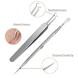 Blackhead Remover, Chimocee 6PCS Pimple Comedone Extractor Tool, Blackhead Whitehead Blemish and Splinter Best Acne Zit Removal Tool for Risk Free Nose Face, A Gift Box with Mirror