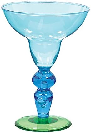 Amscan Hawaiian Plastic Party Wine Glasses - Cool (6 Pack)