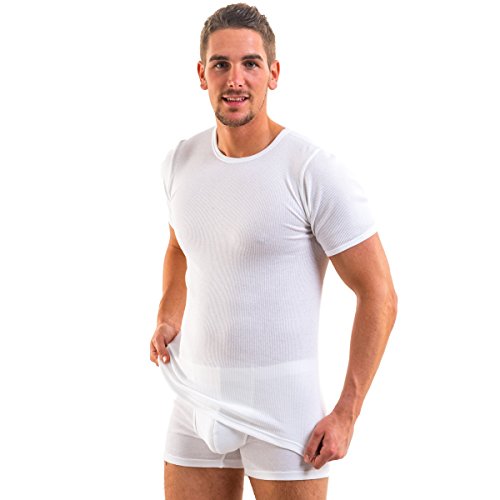 HERMKO-3842-Camicia-a-Maniche-Corte-da-Uomo-Canottiera-in-Cotone-Bio-100