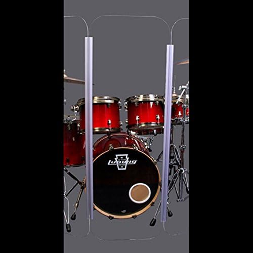 Single Acrylic Drum Shield Panel with Hinges (2ft X 4ft Acrylic Panel with Chrome Hinges)