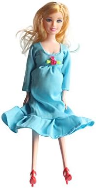 KunHe Blue Real Pregnant Doll Have a Baby in Her Tummy Mom Doll