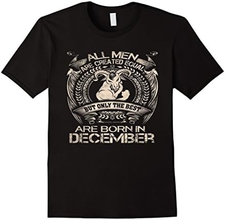 Men's All Men are created equal - Best are born in December Shirt Medium Black