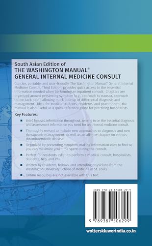 Washington Manual - General Internal Medicine Consult, 3rd South Asian ed 1
