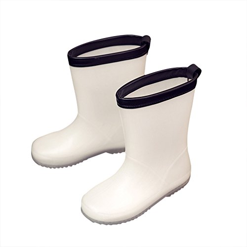 Gungun Kids Waterproof Rain Boots Lightweight White Rainboots for Size 12 M US Little Kid