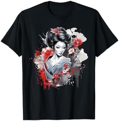 Amazon.com: Womens Japanese Geisha Girl Japan Graphic Art V-Neck T