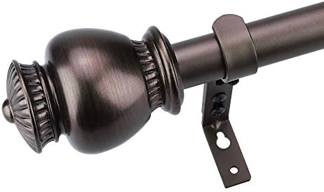 WLF ENJOY Window Curtain Tension Rod, 35 to 66-Inch,Adjustable Curtain Rod,Resin Finials,1'' Diameter, Oil Rubbed Bronze Paint drying,GBMY007