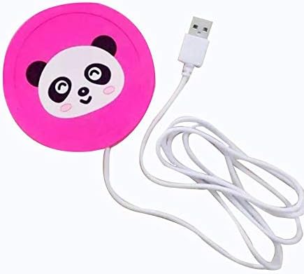 Cartoon Tea Coffee Cup Mug Mat Pads Warmer USB Power Supply Heating Cup Mat Pad Coaster for Beverage Drink - Rose Red