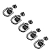 Youliang 6pcs 360 Degree Rotatable Ball Post Head Buttons with D Ring Metal Ring for Backpack Hardware Accessories Gun Black