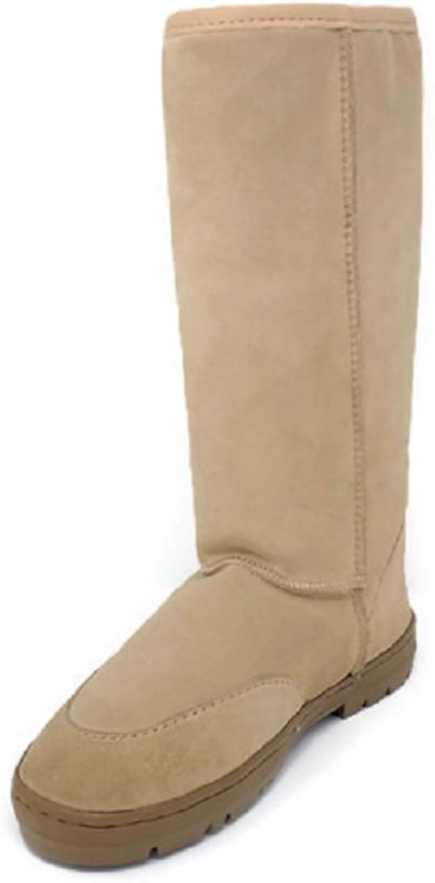 Women's Premium Genuine Australian Shearling Sheepskin Boots Mid Calf Snow Booties