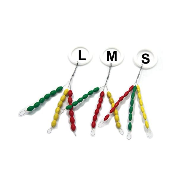 SAMS-FISHING-Float-Stops-Rubber-Colorful-Oval-Bobber-Fishing-Stopper-for-Carp-Fishing-Red-Yellow-and-Green-90pcs