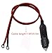 CUZEC (2-Pack Heavy-Duty 15A Male Plug Cigarette Lighter Adapter Power Supply Cord with 1.6ft / 0.5m 16 AWG Cable Wire for Car Inverter Air Pump Electric Cup and DIY
