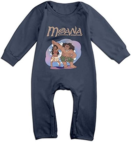 Gdlov Moana 5 Baby's Boys Girls Kids Long Sleeve Creeper Romper Bodysuits Onesies Jumpsuits Size US White