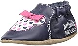 Robeez Kids' Disney Minnie Dots-K Crib Shoe, Minnie Girl-Navy, 12-18 Months M US Infant
