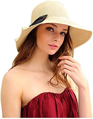 Kekolin Womens Straw Hat Floppy Foldable Roll up Beach Cap Sun Hat